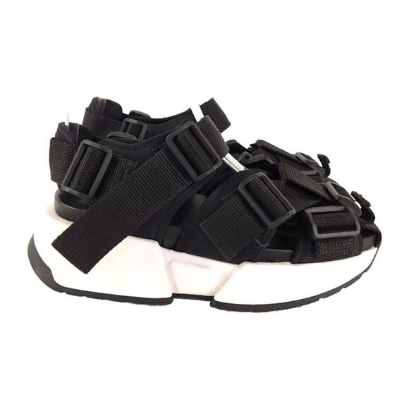 MM6 Maison Margiela Platform Bucket Sandals 36 6 Black White - Picture 1 of 7
